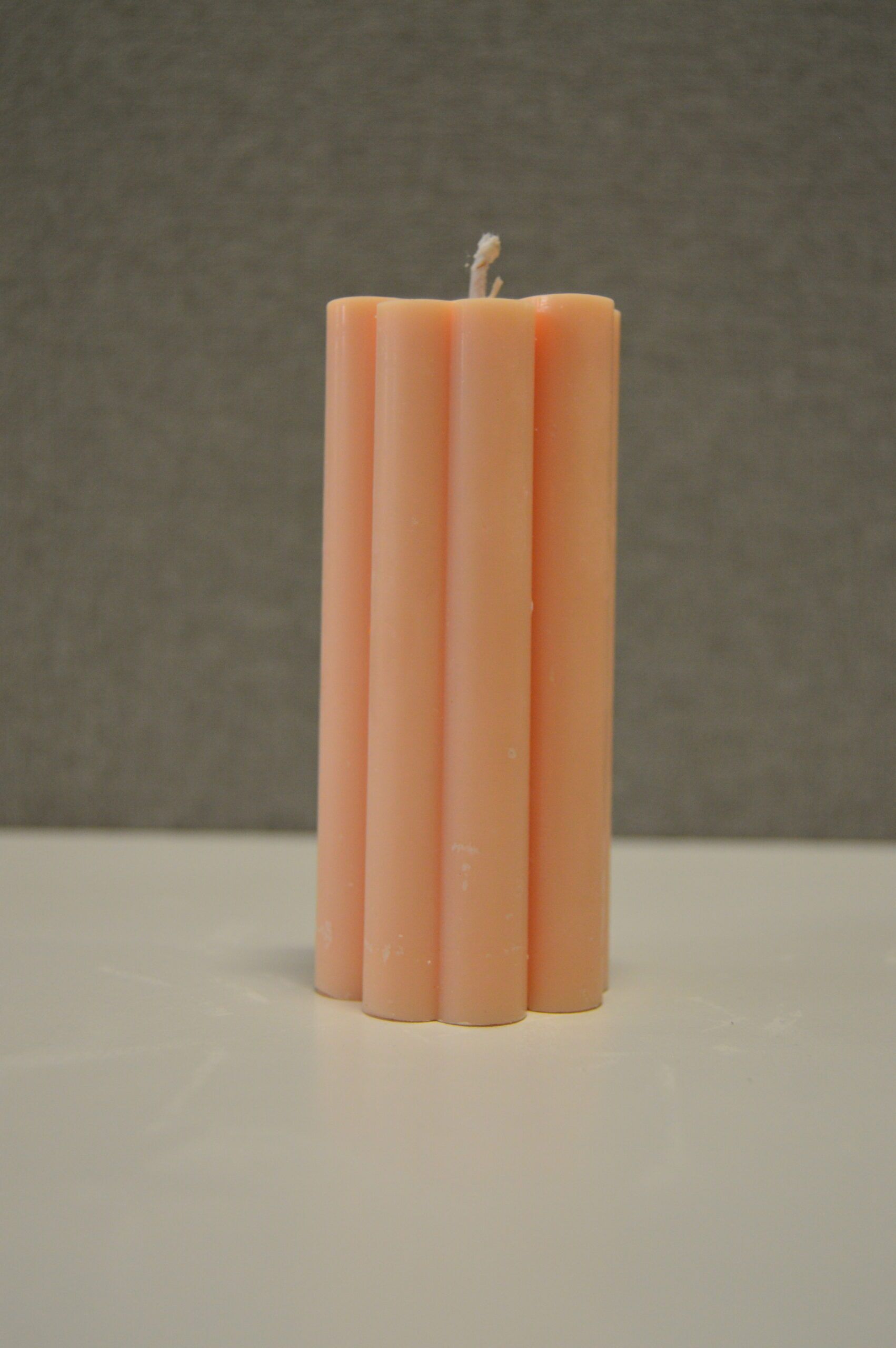 Flower Ribbed Pillar Candle