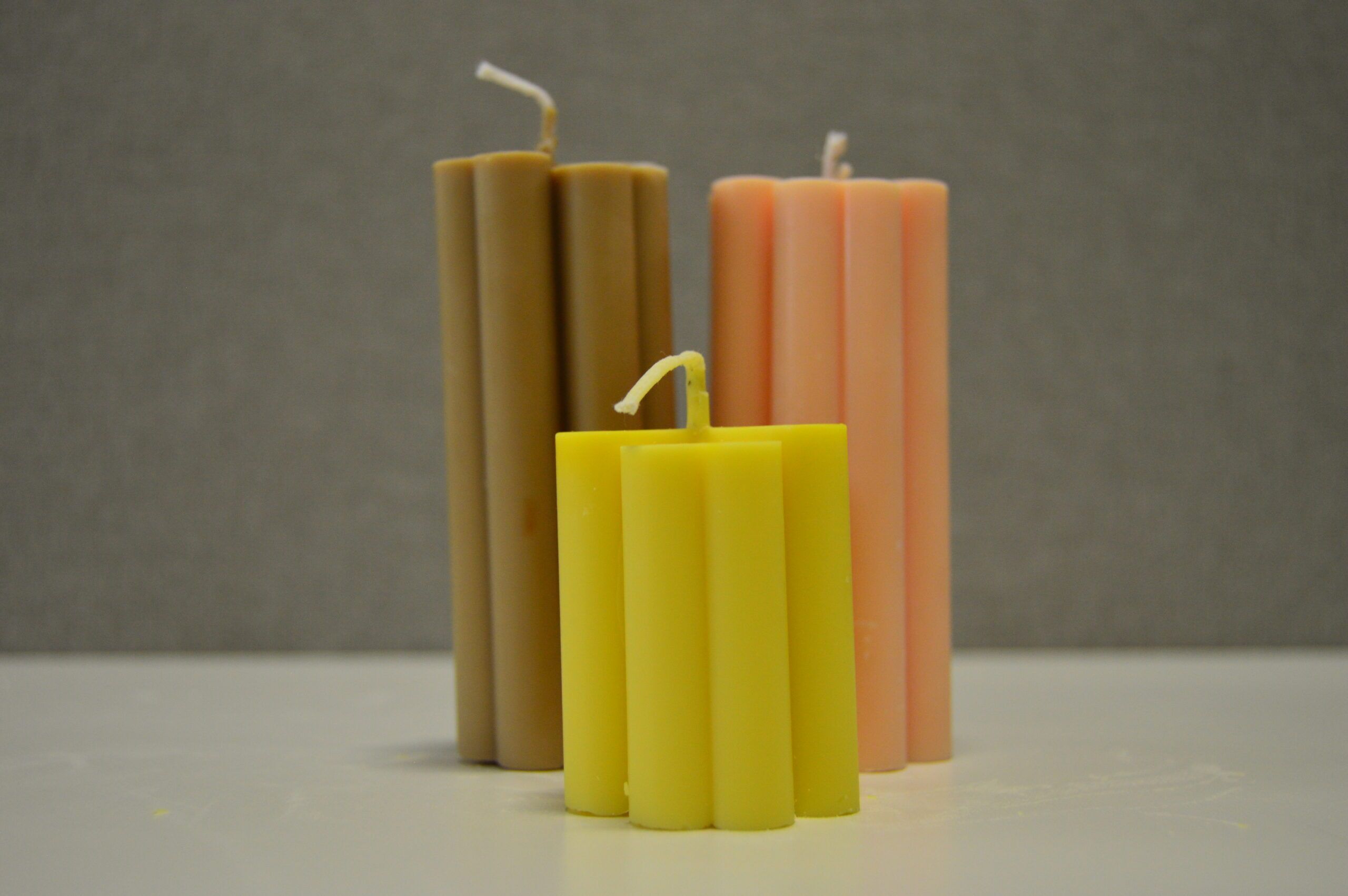 Flower Ribbed Pillar Candles